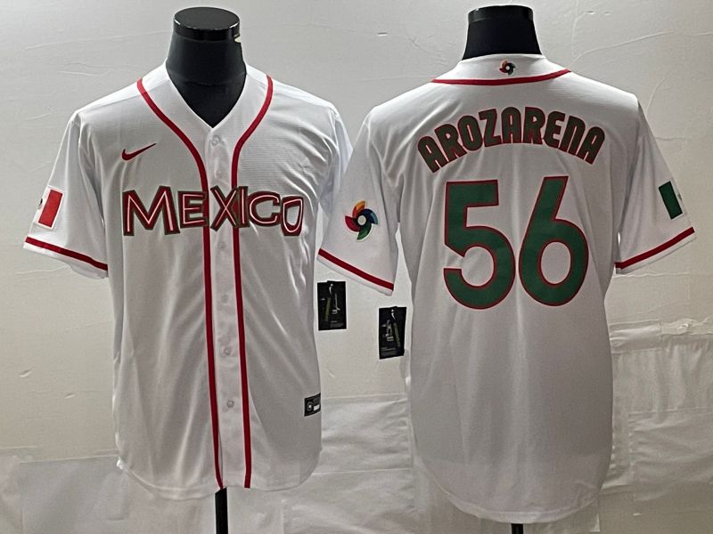 Men 2023 World Cub Mexico #56 Arozarena White green Nike MLB Jersey 12->more jerseys->MLB Jersey